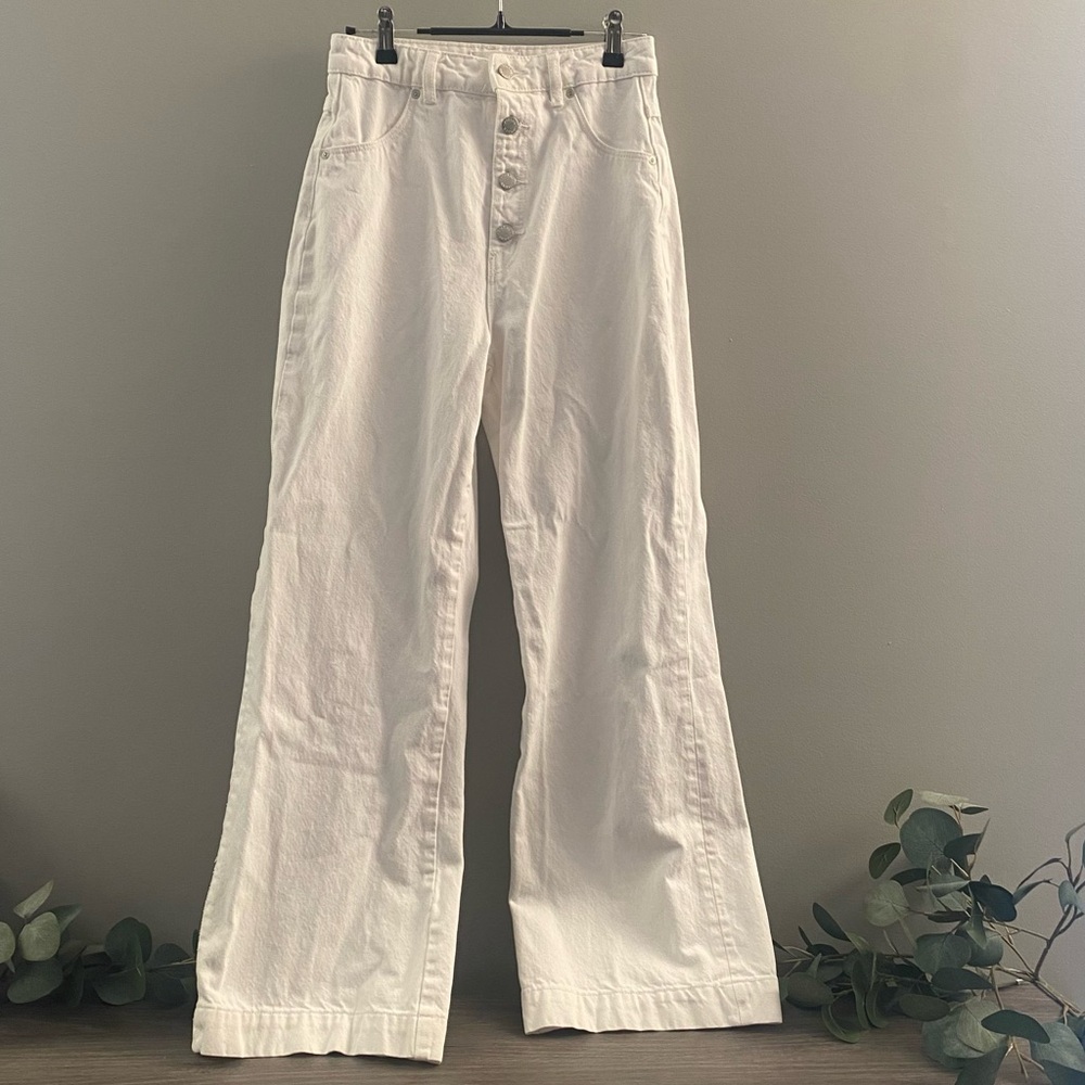 Old Mate White High Rise Wide-Leg Jeans ROLLA